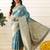 Blue woven art silk traditional saree with blouse piece