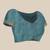 Turquoise woven art silk traditional saree with blouse piece