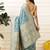 Blue woven art silk traditional saree with blouse piece