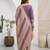 Purple printed cotton blend stitched geometric print salwar kurta dupatta for women