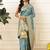 Blue woven art silk traditional saree with blouse piece