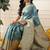 Blue woven art silk traditional saree with blouse piece