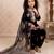 black pure heavy natural crepe salwar suit set with heavy embroidery sequence work - designer party wear