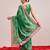Green printed art silk ethnic saree with blouse piece