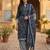 Blue printed cotton blend stitched floral print salwar kurta dupatta for women