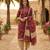 Red printed cotton blend stitched floral print salwar kurta dupatta for women