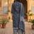 Blue printed cotton blend stitched floral print salwar kurta dupatta for women