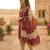 Red printed cotton blend stitched floral print salwar kurta dupatta for women
