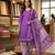 Pink printed cotton blend stitched floral print salwar kurta dupatta for women
