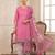 Purple printed cotton blend stitched floral print salwar kurta dupatta for women