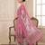Purple printed cotton blend stitched floral print salwar kurta dupatta for women