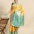 Yellow floral zari brocade traditional saree with blouse piece