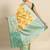 Yellow floral zari brocade traditional saree with blouse piece