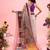 Grey printed cotton blend ethnic saree with blouse piece