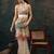 Beige printed cotton blend ethnic saree with blouse piece