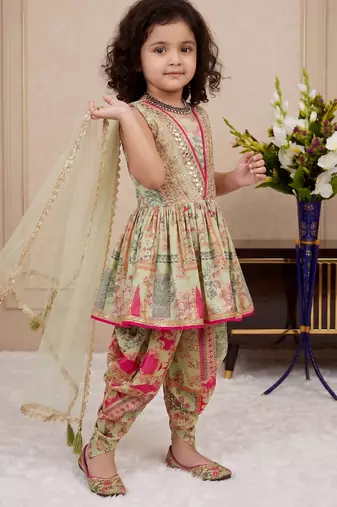 Multi heavy chinon silk salwar suit set with digital print with embroidered sequence work - designer party wear