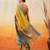 Yellow woven art silk traditional saree with blouse piece