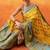 Yellow woven art silk traditional saree with blouse piece