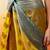Yellow woven art silk traditional saree with blouse piece