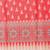 Red printed cotton blend ethnic saree with blouse piece