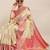 Beige woven jute traditional saree with blouse piece