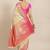 Beige woven jute traditional saree with blouse piece