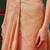 Peach printed organza ethnic saree with blouse piece
