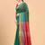 Green plain art silk traditional saree with blouse piece