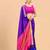 Blue plain art silk traditional saree with blouse piece