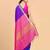 Blue plain art silk traditional saree with blouse piece