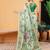 Green printed cotton blend ethnic saree with blouse piece