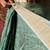 Sea green printed art silk ethnic saree with blouse piece