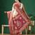 Off white printed art silk ethnic saree with blouse piece