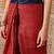 Red printed cotton blend ethnic saree with blouse piece