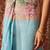 Blue printed cotton blend ethnic saree with blouse piece
