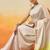 Off white printed art silk ethnic saree with blouse piece