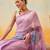 Purple printed tissue traditional saree with blouse piece