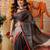Black woven cotton blend traditional saree with blouse piece