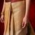Golden printed cotton blend ethnic saree with blouse piece