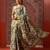 Olive printed art silk ethnic saree with blouse piece