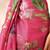 Pink printed silk cotton ethnic saree with blouse piece