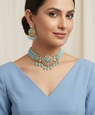 Azure bloom diamond necklace & earring set 1