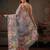 Blue printed tissue traditional saree with blouse piece