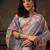 Blue printed tissue traditional saree with blouse piece