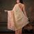 Beige printed tissue traditional saree with blouse piece