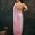 Pink printed cotton blend ethnic saree with blouse piece