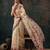 Beige printed cotton blend ethnic saree with blouse piece
