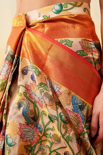 Blue plain art silk traditional saree with blouse piece