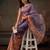 Lavender printed tissue traditional saree with blouse piece