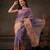 Lavender printed tissue traditional saree with blouse piece